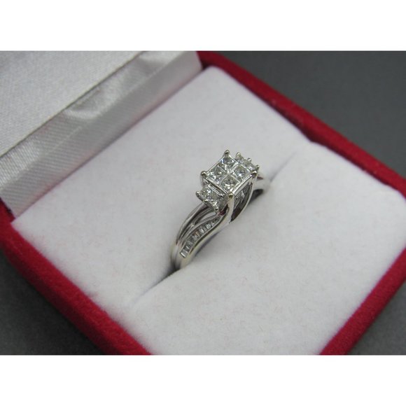 Size 6.5 10K White Gold 2.4 Total Carat Weight Of Natural Diamonds Band Ring - Picture 4 of 10